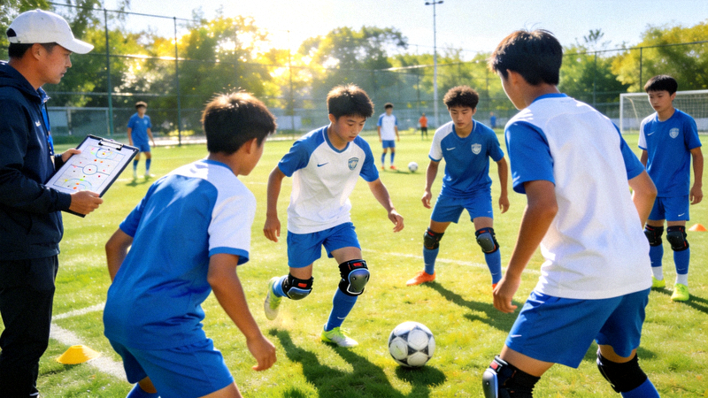 乐竞俱乐部青训营年轻球员训练场景